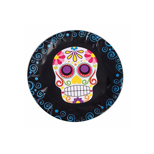 Forum 9 in. Day of the Dead Round Plates - 8 Piece, 8PK - FM77230