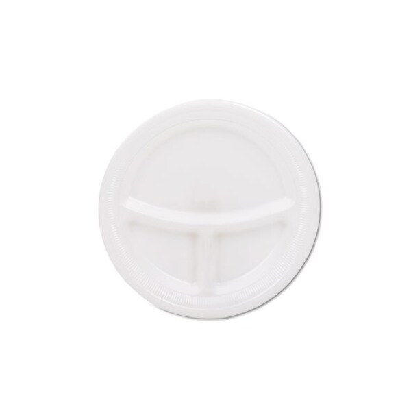 Dart Mediumweight Foam Plates, 9in Dia, White, 125PK - 9CPWQRPK