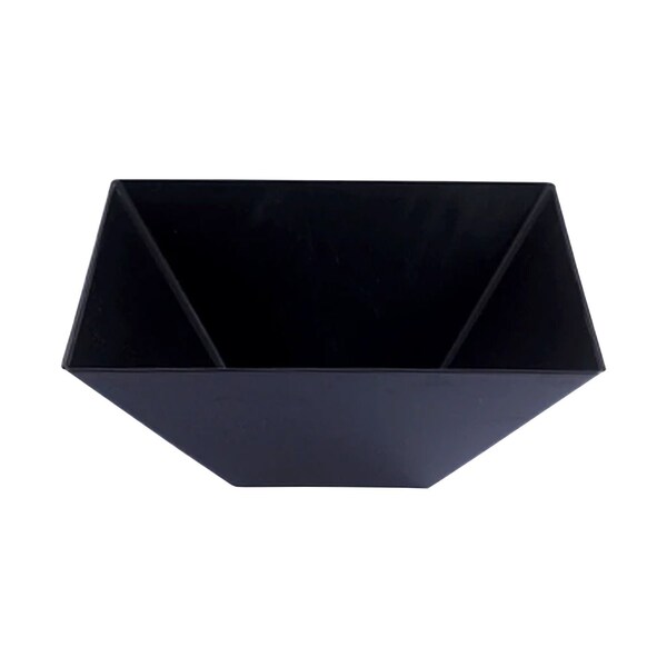 Smarty Had A Party 3 qt. Black Square Plastic Serving Bowls (24 Bowls), 24PK - 6907-CASE