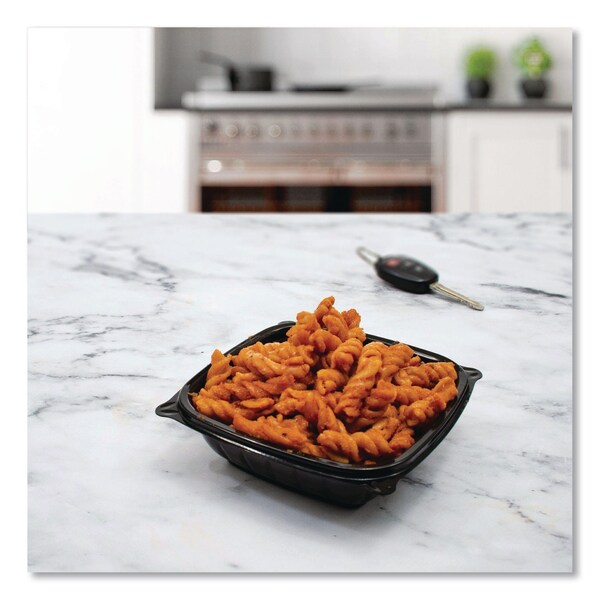 Dart PresentaBowls Pro Black Square Bowls, 8 oz, 5 x 5 x 1.5, Plastic, 504PK - B8SB