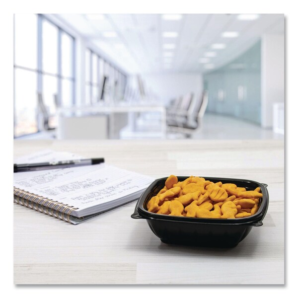 Dart PresentaBowls Pro Black Square Bowls, 8 oz, 5 x 5 x 1.5, Plastic, 504PK - B8SB