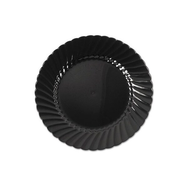 Wna WNA, Classicware Plastic Plates, 6in Dia., Black, Round, 10PK - CW6180BK