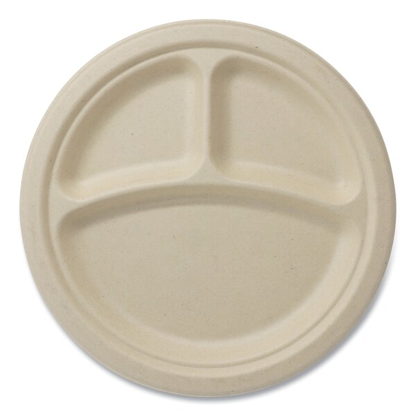 World Centric Fiber Plates, 9 in. dia, Natural, 1000PK - PL-SC-9T-LFP