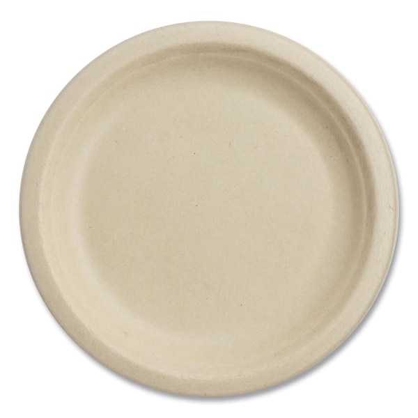 World Centric Fiber Plates, 7 in. dia, Natural, 1000PK - PL-SC-U7-LFS