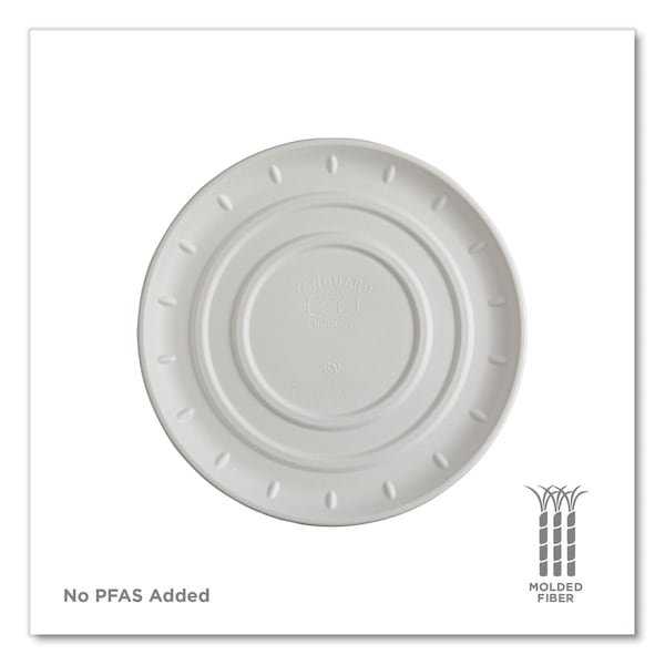 Eco-Products Vanguard Molded Fiber Pizza Tray, 14in Diameter, White, Sugarcane, 50PK - EP-SCPTR14NFA