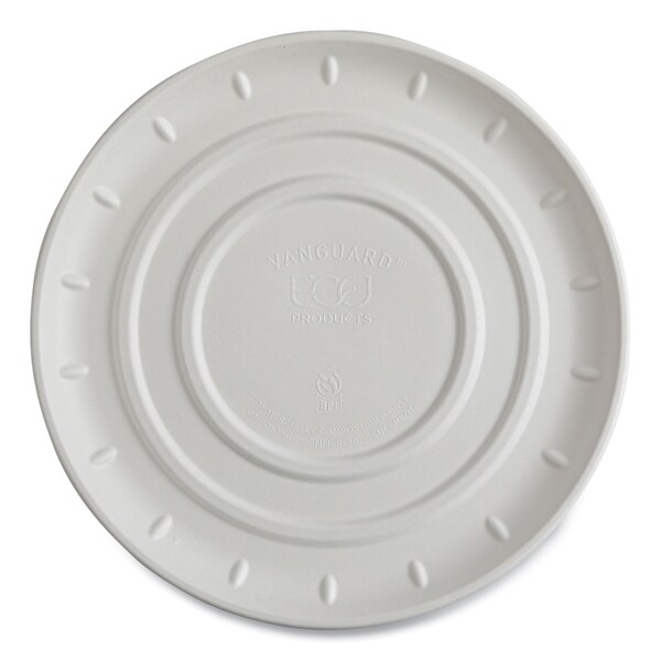 Eco-Products Vanguard Molded Fiber Pizza Tray, 14in Diameter, White, Sugarcane, 50PK - EP-SCPTR14NFA