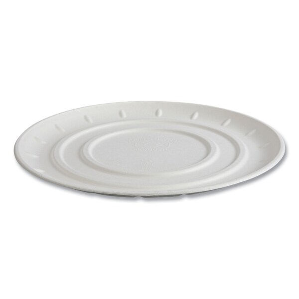 Eco-Products Vanguard Molded Fiber Pizza Tray, 14in Diameter, White, Sugarcane, 50PK - EP-SCPTR14NFA