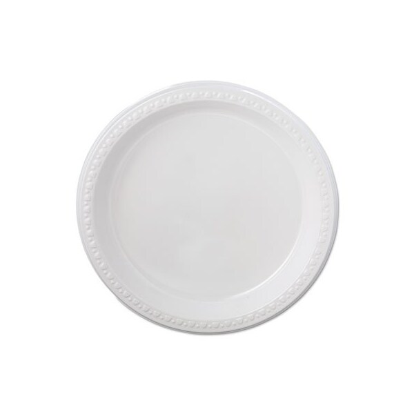 Huhtamaki Chinet, Heavyweight Plastic Plates, 9in Diameter, White, 4PK - 81209