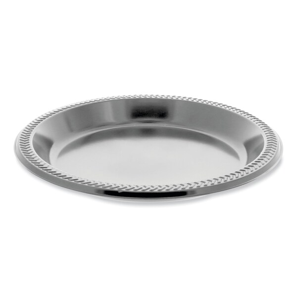 Pactiv Evergreen Meadoware Impact Plastic Dinnerware, Plate, 10.25" dia, Black, PK500, 500PK - MI10EY