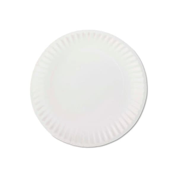 Ajm Packaging AJM Packaging Corp. 10100, Paper Plates, 9" Dia., White, 1000/Carton - 10100