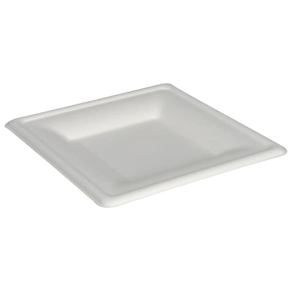 Abena Plates, Square, Eco-Friendly Sugar Cane/Bagasse, 6.2" x 6.2" - 1000002711