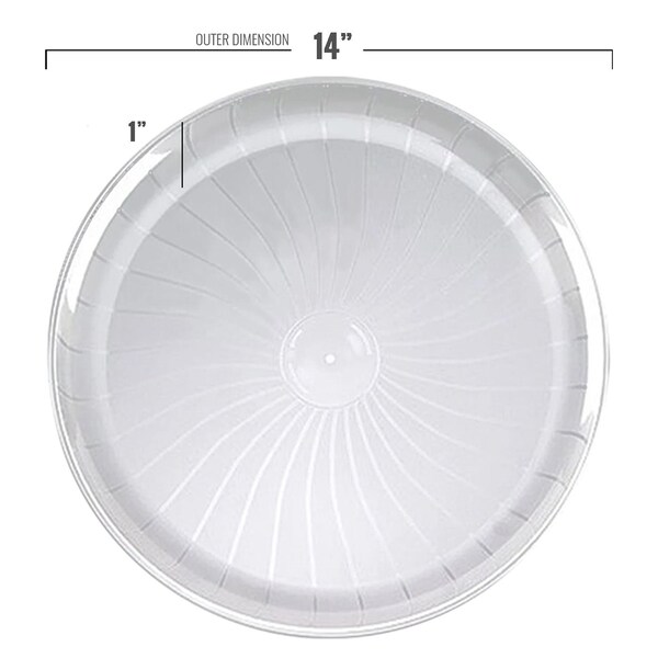 Smarty Had A Party 14 Clear Pavilion Round Disposable Plastic Trays 24 Trays, 24PK - 2689-CL-CASE