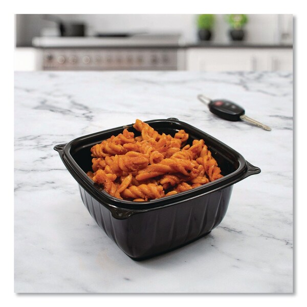 Dart PresentaBowls Pro Black Square Bowls, 16 oz, 5 x 5 x 2.5, Plastic, 504PK - B16SB