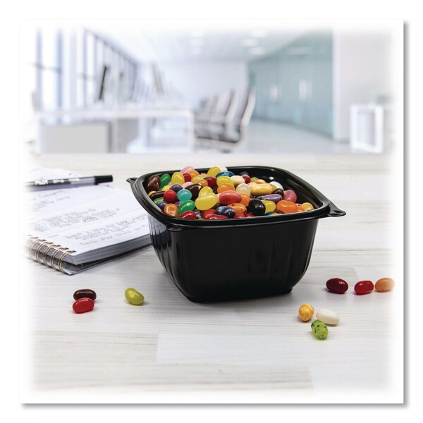 Dart PresentaBowls Pro Black Square Bowls, 16 oz, 5 x 5 x 2.5, Plastic, 504PK - B16SB