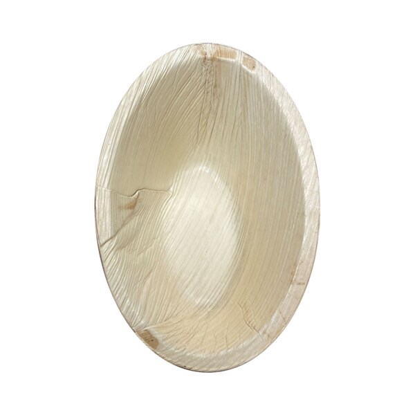 Smarty Had A Party 6" Oval Palm Leaf Eco Friendly Disposable Bowls (100 Bowls), 100PK - 5216-CASE