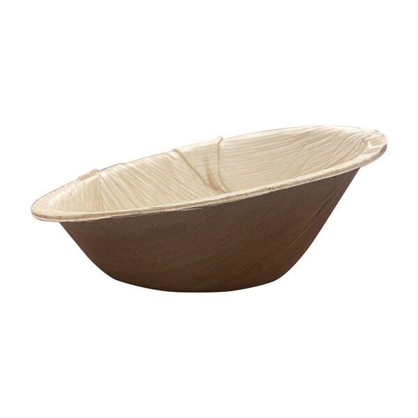 Smarty Had A Party 6" Oval Palm Leaf Eco Friendly Disposable Bowls (100 Bowls), 100PK - 5216-CASE