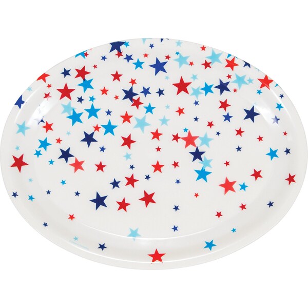 Creative Converting Patriotic Fourth of July Plastic Tray, 14"x10", 12PK - 343104