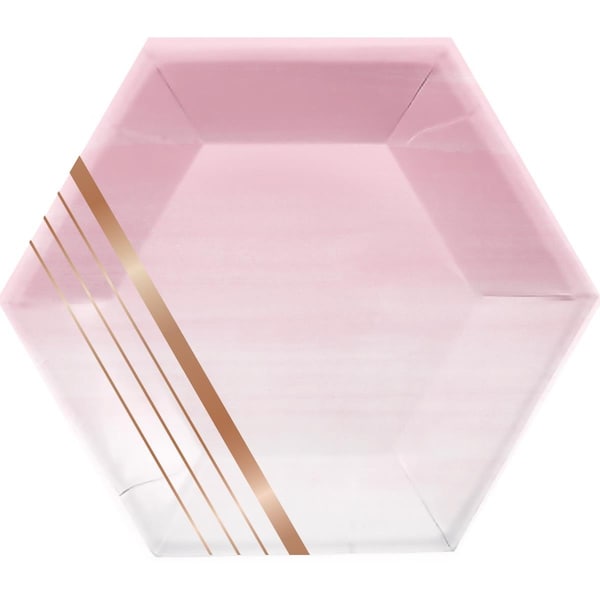 Omg Rose All Day Stripes Paper Plates, 8PK - OM1640898