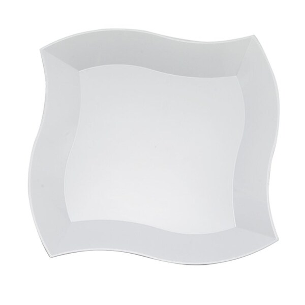 Smarty Had A Party 7" White Wave Plastic Appetizer/Salad Plates (120 Plates), 120PK - 7907-CASE