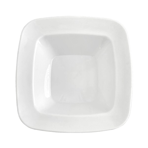 Smarty Had A Party 5 oz. Solid White Rounded Square Disposable Plastic Dessert Bowls (120 Bowls), 120PK - 4835WH-CASE