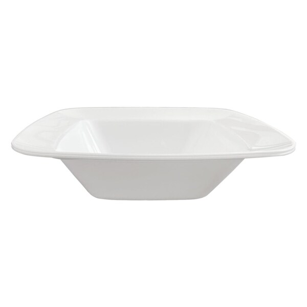 Smarty Had A Party 5 oz. Solid White Rounded Square Disposable Plastic Dessert Bowls (120 Bowls), 120PK - 4835WH-CASE