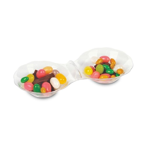 Smarty Had A Party Clear Round 2-Hole Mini Plastic Candy Bowls (288 Bowls), 288PK - 2631-CASE
