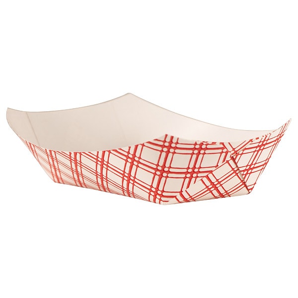 Zoro Select Paper Disposable Food Tray 1 lb., Red, Pk1000 - EFT100