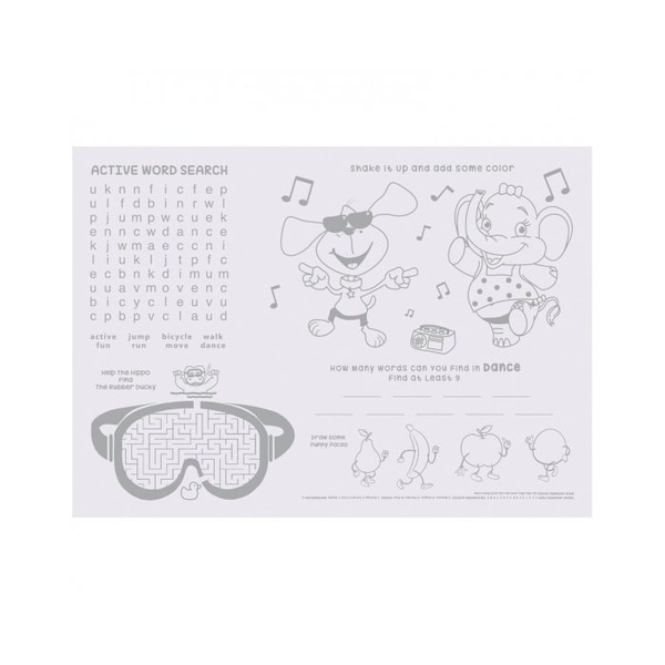 Hoffmaster 10" x 14" Fun and Games 2-Sided Kids Placemats, PK1000 - 310693