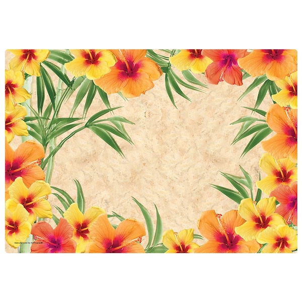 Hoffmaster 10" x 14" Hibiscus Paper Placemats, PK1000 - 311112