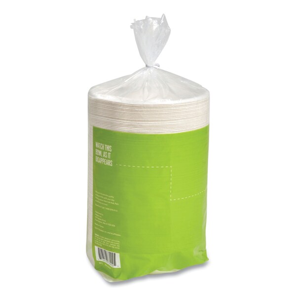 Perk PFAS-Free Compostable Bagasse Bowls, Sugarcane, 12 oz, White, 125PK - PK61285
