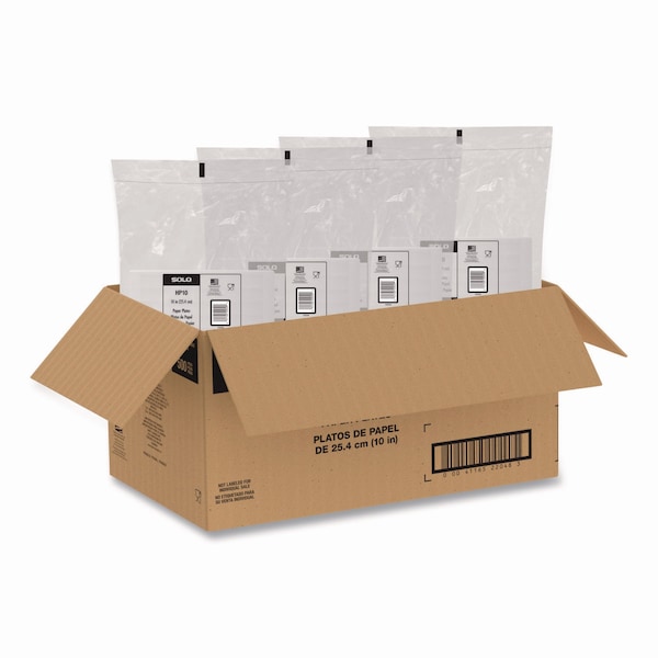 Solo Compostable Paper Dinnerware, ProPlanet Seal, Plate, 10in dia, White, 500PK - HP10W
