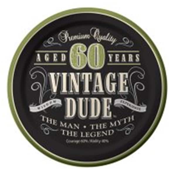 Omg Vintage Dude - 7 in. Lunch Plates, 60th, 96PK - OM3517151