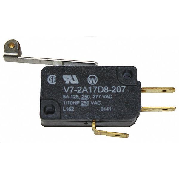Interruptor de acción rápida en miniatura de Honeywell, palanca, actuador de rodillo, SPDT, calificación de contacto de 5A @ 240V AC - V7-2A17D8-207