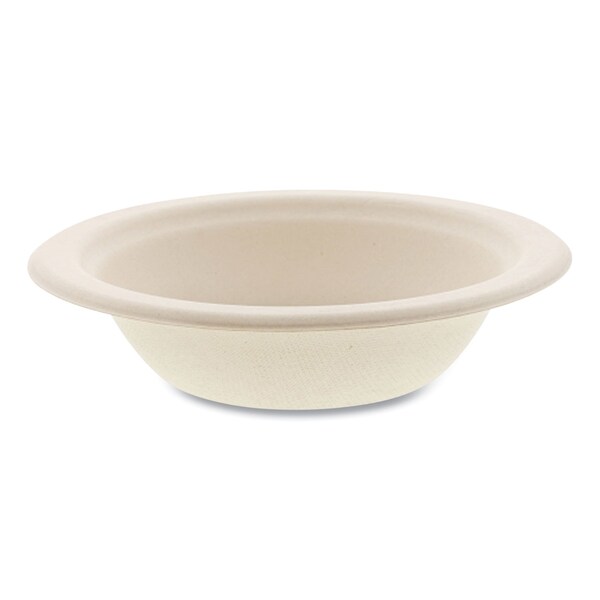 Boardwalk Bagasse PFAS-Free Dinnerware, Round Bowl, 12 oz, Natural, 1000PK - BL-12BW-NPFA