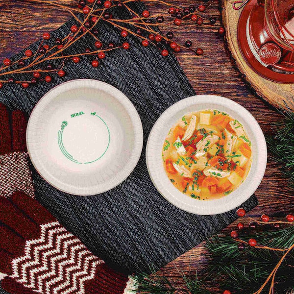 Solo Compostable Paper Dinnerware, ProPlanet Seal, Bowl, 12 oz, White, 1000PK - HB12-PLANET