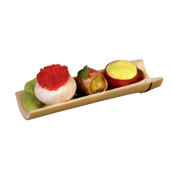 Packnwood Osaka Half Circular Bamboo Dish - 4.5 x 1.4 x 0.6 In, 200PK - 209BBOSAKA