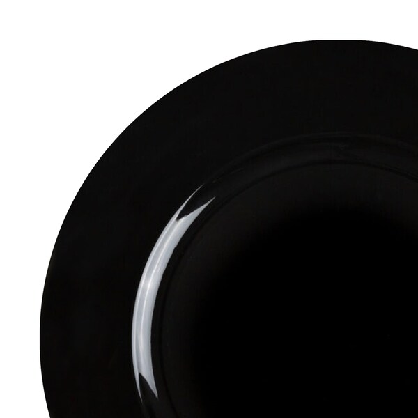 Smarty Had A Party 13 Black Round Disposable Plastic Charger Plates 60 Plates, 60PK - 2710B-CASE