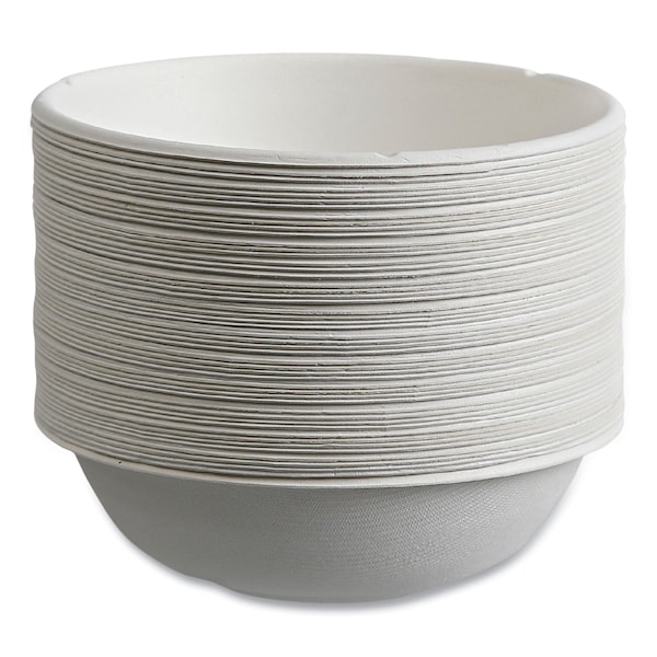 Eco-Products Vanguard Renewable and Compostable Sugarcane Bowls, 16 oz, White, PK800 - EP-BL16CNFA