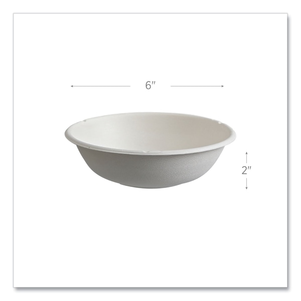 Eco-Products Vanguard Renewable and Compostable Sugarcane Bowls, 16 oz, White, PK800 - EP-BL16CNFA