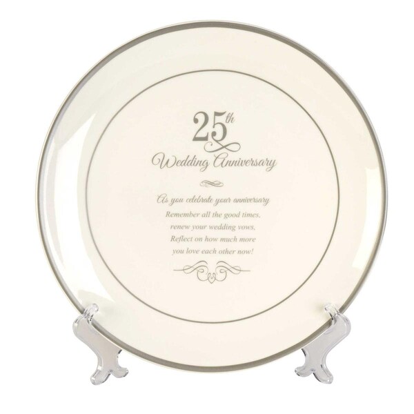 Dicksons 12 in. 25th Wedding Anniversary Decorative Plate - PLT-113