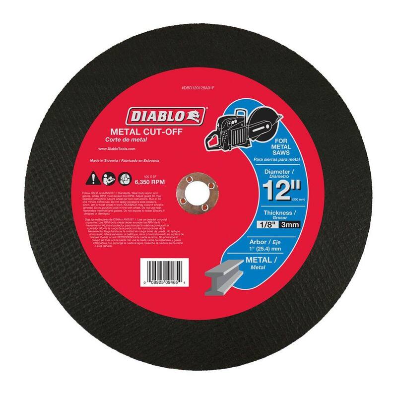 DIABLO 12 pulgadas x 1/8 pulgadas x 1 pulgada Disco de Corte de Alta Velocidad para Metal - DBD120125A01F