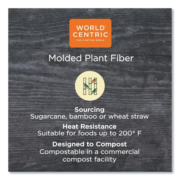 World Centric Fiber Plates, 12 in. Oval, Natural, 500PK - PL-SC-U12O-LFP