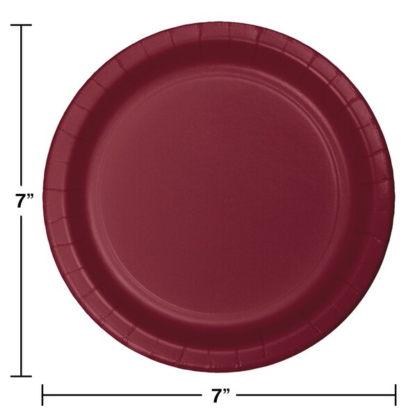 Touch Of Color 7" Burgundy Red Dessert Plates 240 PK - 793122B