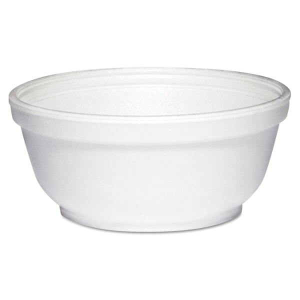 Dart Foam Bowls, 8 Ounces, White, Round, PK1000 - 8B20
