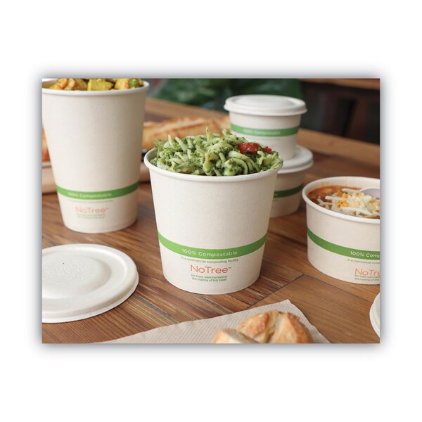 World Centric No Tree Paper Bowls, 24 oz, 4.4" Diameter x 4.5"h, Natural, Sugarcane, PK500, 500PK - BO-SU-24