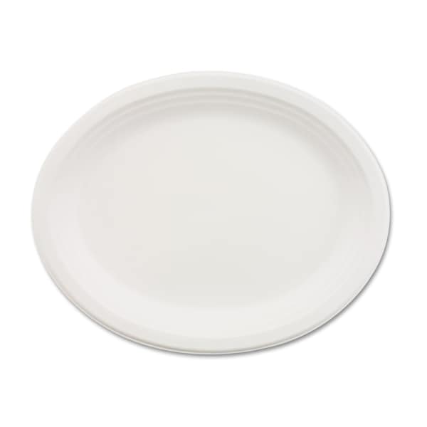 Chinet Classic Paper Dinnerware, Oval Platter, 9 3/4 x 12 1/2, White, PK500 - 21257