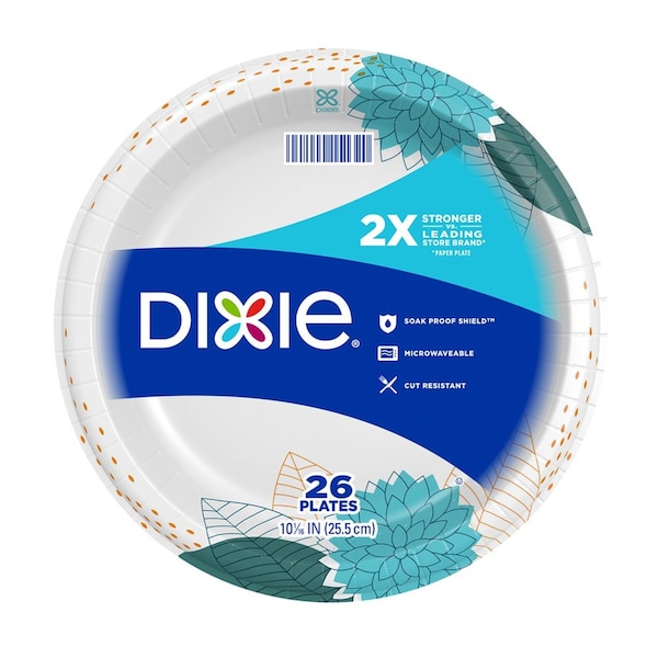 Dixie Dixie Multicolored Paper FLOWERS BLOOM Dinner Plate 10-1/16 in. D 26 pk - 15255