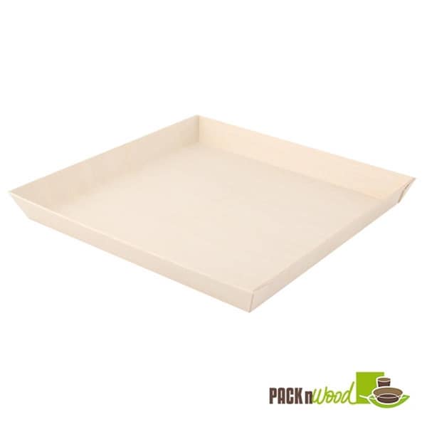Packnwood 42 oz. Samurai Square Wooden Dish - 210SAMBQ2323