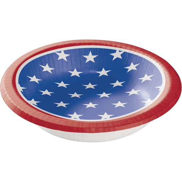 Creative Converting Stars and Strips Paper Bowls, 20oz, 96PK - 319424