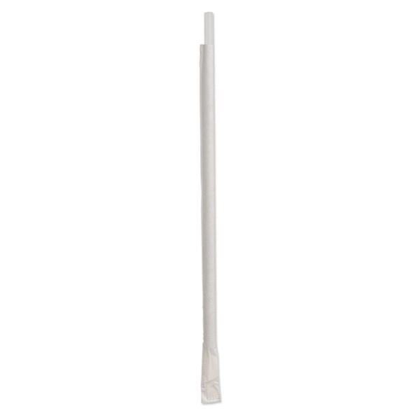 D & W Fine Pack 10.25" Tall Giant Individually Wrapped Translucent Straw, PK12000 - DSTGW4-300T